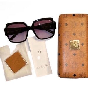 MCM Brown Sunglasses Case with Black Sunglasses